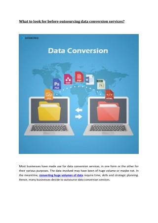 What to look for before outsourcing data conversion services