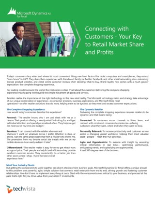 Dynamics AX for Retai, Connecting With Customers - Your Key Retail Market Share and PrOfilts