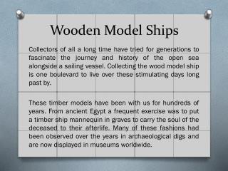 Wooden Model Ships