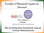 Formulation of Characteristic Equations for Instruments