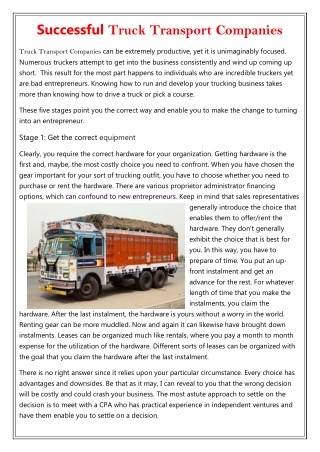 Truck Transport Companies | SCMBazaar
