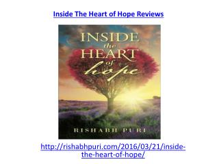 Read reviews for an awesome book "Inside the heart of hope"