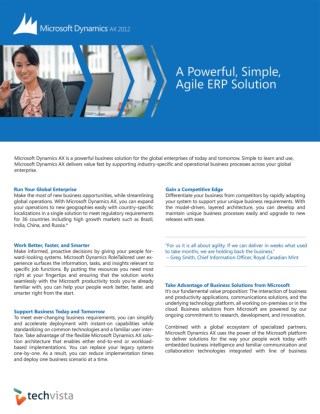 Microsoft Dynamics AX 2012 - A Powerful, Simple, Agile ERP Solution