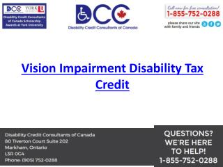 Vision Impairment Disability Tax Credit