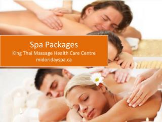 Special Spa Packages for Couples