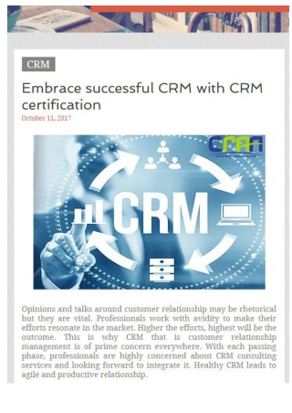 Embrace successful CRM with CRM certification