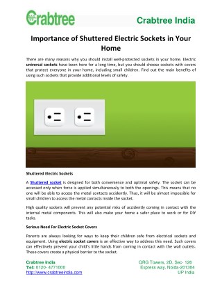 Importance of Shuttered Electric Sockets in Your Home