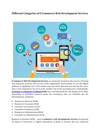 Different Categories of E-Commerce Web Development Services