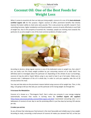 Coconut Oil: One of the Best Foods for Weight Loss