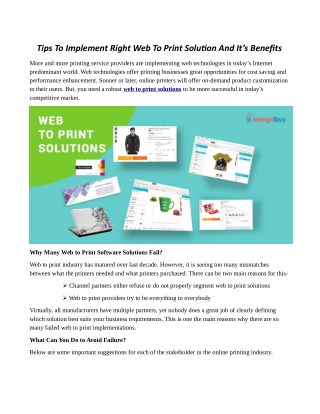 Tips To Implement Right Web To Print Solution And It’s Benefits