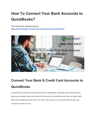 How To Connect Your Bank Accounts to QuickBooks