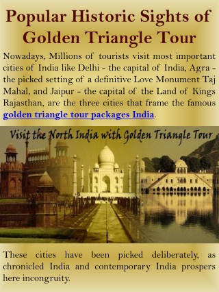 Popular Historic Sights of Golden Triangle Tour