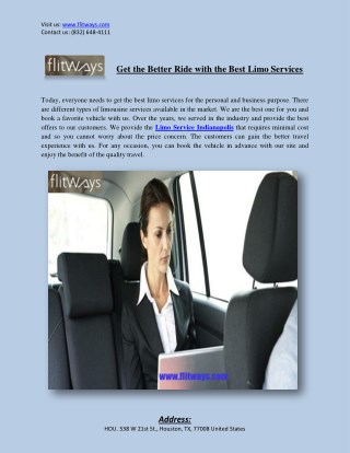 Get the Better Ride with the Best Limo Services