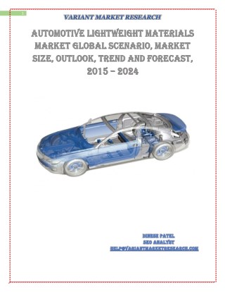 Automotive Lightweight Materials Market Global Scenario, Market Size, Outlook, Trend and Forecast, 2015 – 2024