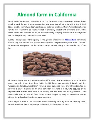 Raw almonds in California | Bh Almond Ranch