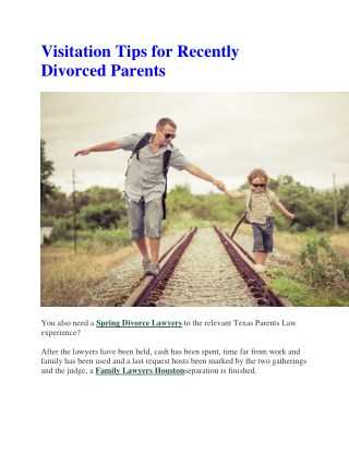 Visitation Tips for Recently Divorced Parents