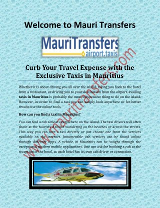 Transfers mauritius mauritransfers.com