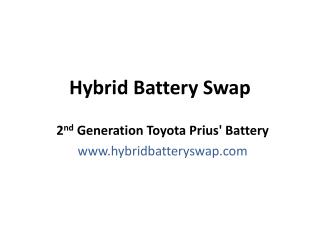 2nd Generation Toyota Prius' Battery