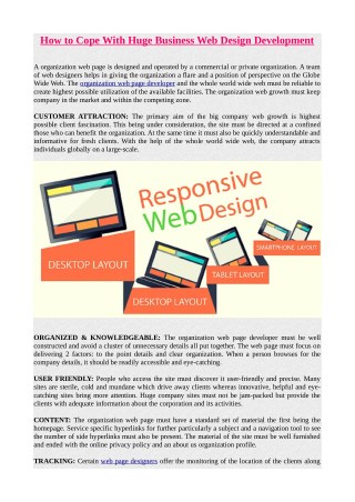 How to Cope With Huge Business Web Design Development