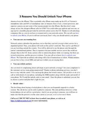 3 Reasons You Should Unlock Your iPhone