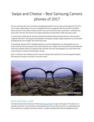 Swipe and Cheese – Best Samsung Camera phones of 2017