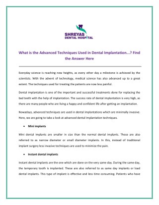 3 Advanced Techniques Used in Dental Implantation