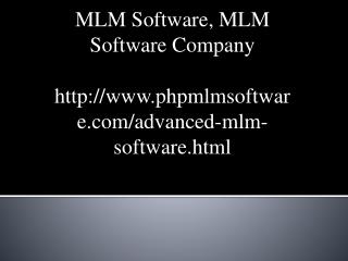 Advanced MLM Software