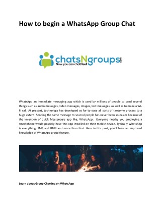 How to begin a WhatsApp Group Chat