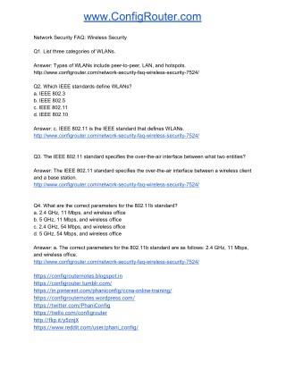 Network Security FAQ Wireless Security