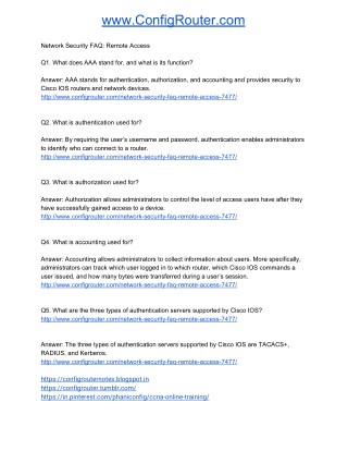 Network Security FAQ Remote Access