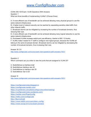 CCNA 200-125 Exam VLAN Questions With Answers
