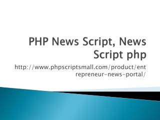 PHP News Script, News Script php