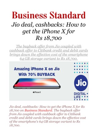 Jio deal, cashbacks: How to get the iPhone X for Rs 18,700