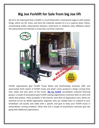 Big Joe Forklift for Sale from big Joe lift