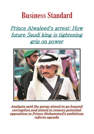 Prince Alwaleed's arrest: How future Saudi king is tightening grip on power