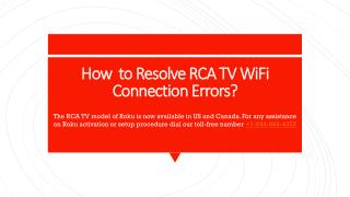 How to Resolve RCA TV WiFi Connection Errors?
