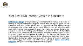 Get Best HDB Interior Design in Singapore