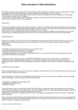 Fundamental concepts of Search engine marketing.