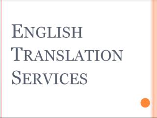 English Translation Services