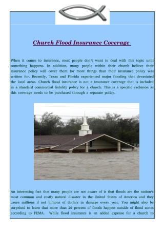 Church Flood Insurance Coverage