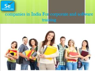 COMPANIES IN INDIA FOR CORPORATE AND SOFTWARE TRAINING