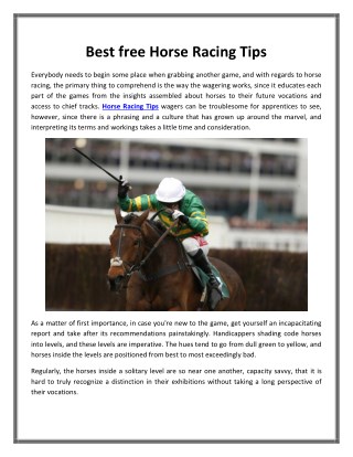 Best free Horse Racing Tips