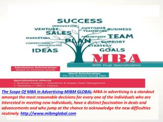 MBA in Advertising in MIBM GLOBAL