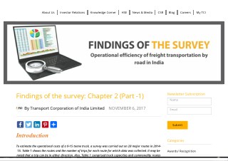 Findings of the survey By TCI and IIM Calcutta