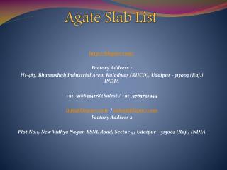 Agate Slab List
