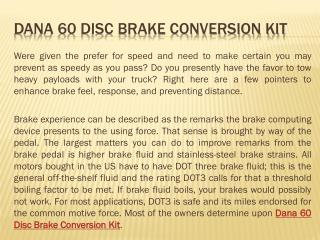 Dana 60 Disc Brake Conversion Kit