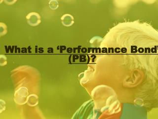 What Do You Mean By ‘Performance Bond’(PB)?