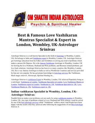 Best & Famous Love Vashikaran Mantras Specialist & Expert in London, Wembley, UK