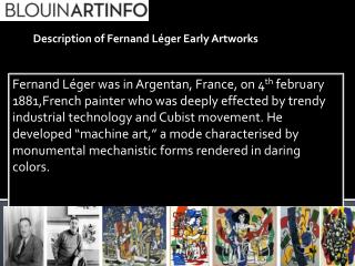 Description of Fernand Léger Early Artworks