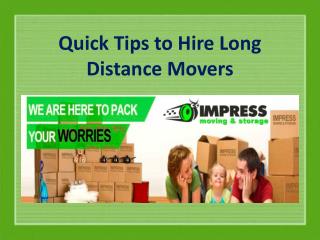Quick Tips to Hire Long Distance Movers